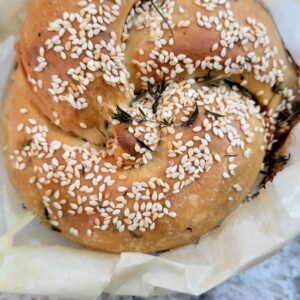 Challah bread stuffed with meat