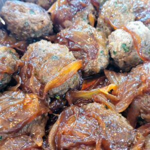 Kabab with Carmelized onions